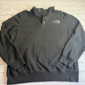 The North Face Men's Black 1/4 Button Collar Sweatshirt. Size XL.